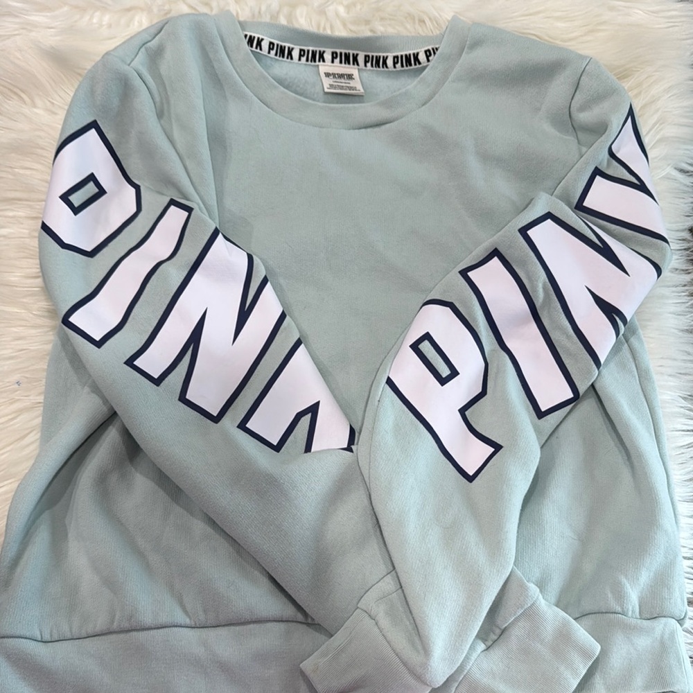 Victoria's Secret Pink Light Blue Sweatshirt